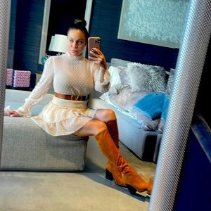 Fashion Nova Chiffon Turtle Neck Mini
